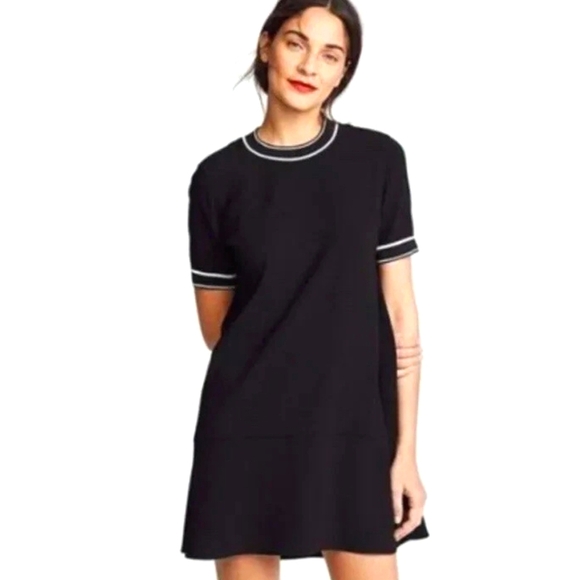 Rag & Bone Thatch Black Crêpe Relaxed Short Sleeve Dress - Picture 1 of 9